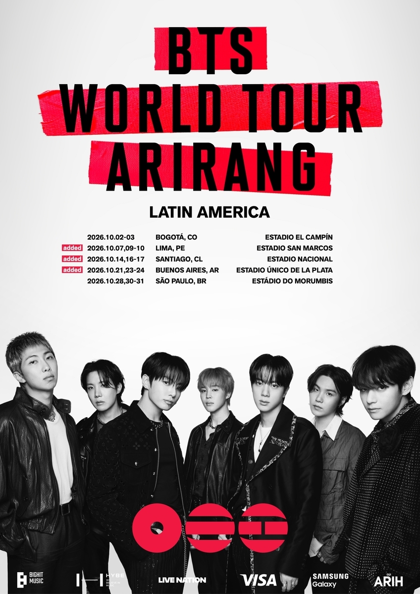 BTS Arirang World Tour: Latin America Adds 3 Shows
