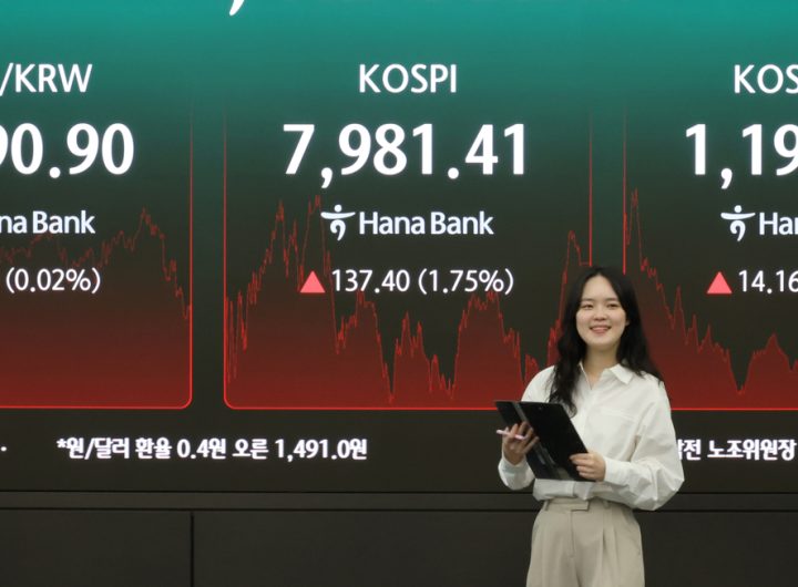 Kospi Reaches New Peak, Nears 8,000 Amid US-China Summit