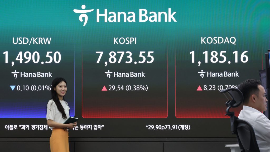 Seoul Shares Hit Record High, Nearing 8,000 Milestone