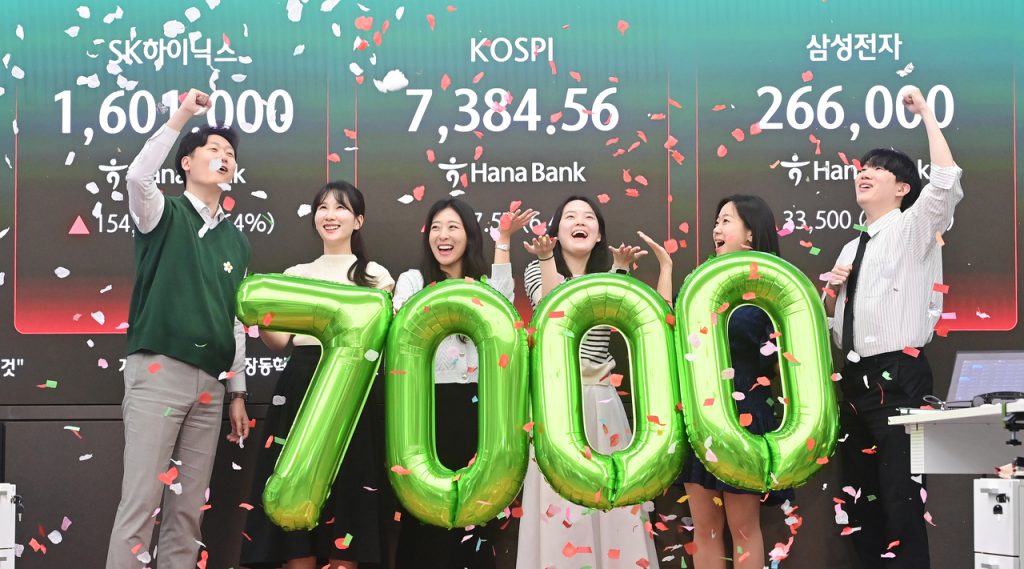 Seoul Stocks Surge 6.5% to 7,300+ on Chip Rally, Mideast Hopes; Won Strengthens
