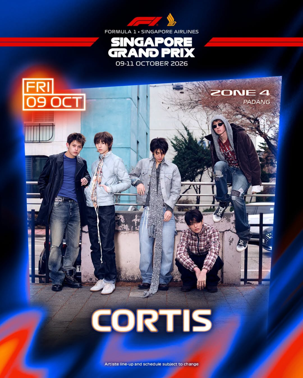 Sole K-pop Group Cortis Joins F1 Singapore Opening Lineup