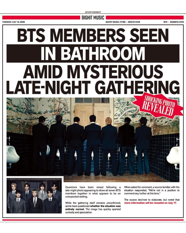 BTS "Suspicious Urinal Meeting" US Tabloid Headline Was 'Normal' MV Parody Teaser.