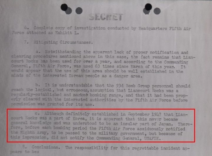 US 1948 Classified Document: Dokdo Korean Territory Recognition