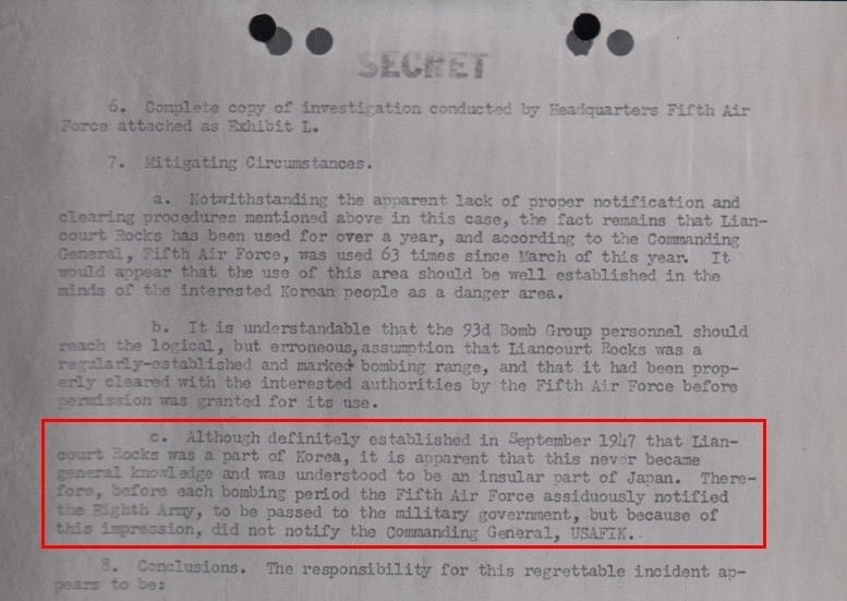 US 1948 Classified Document: Dokdo Korean Territory Recognition